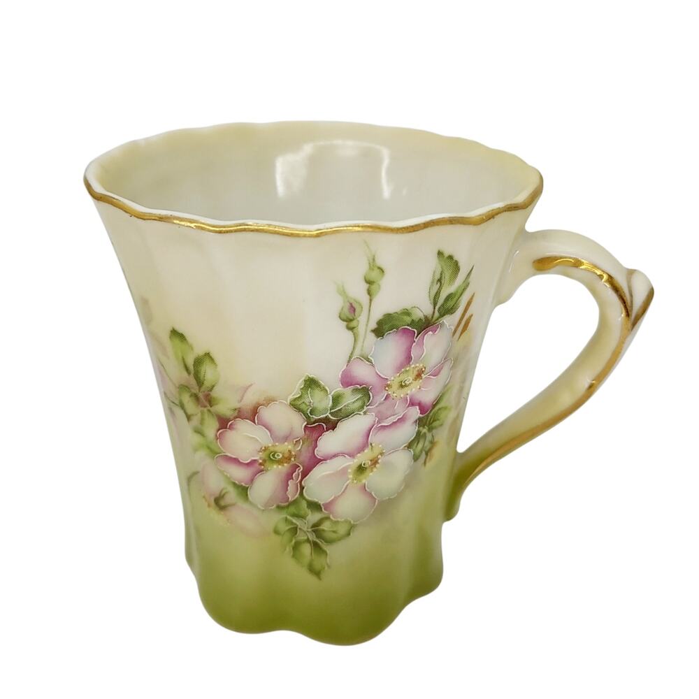 Vintage Nippon Japanese Hand Painted Dogwood 5 PC Chocolate Pot Tea Set Gold Glt - Picture 9 of 14